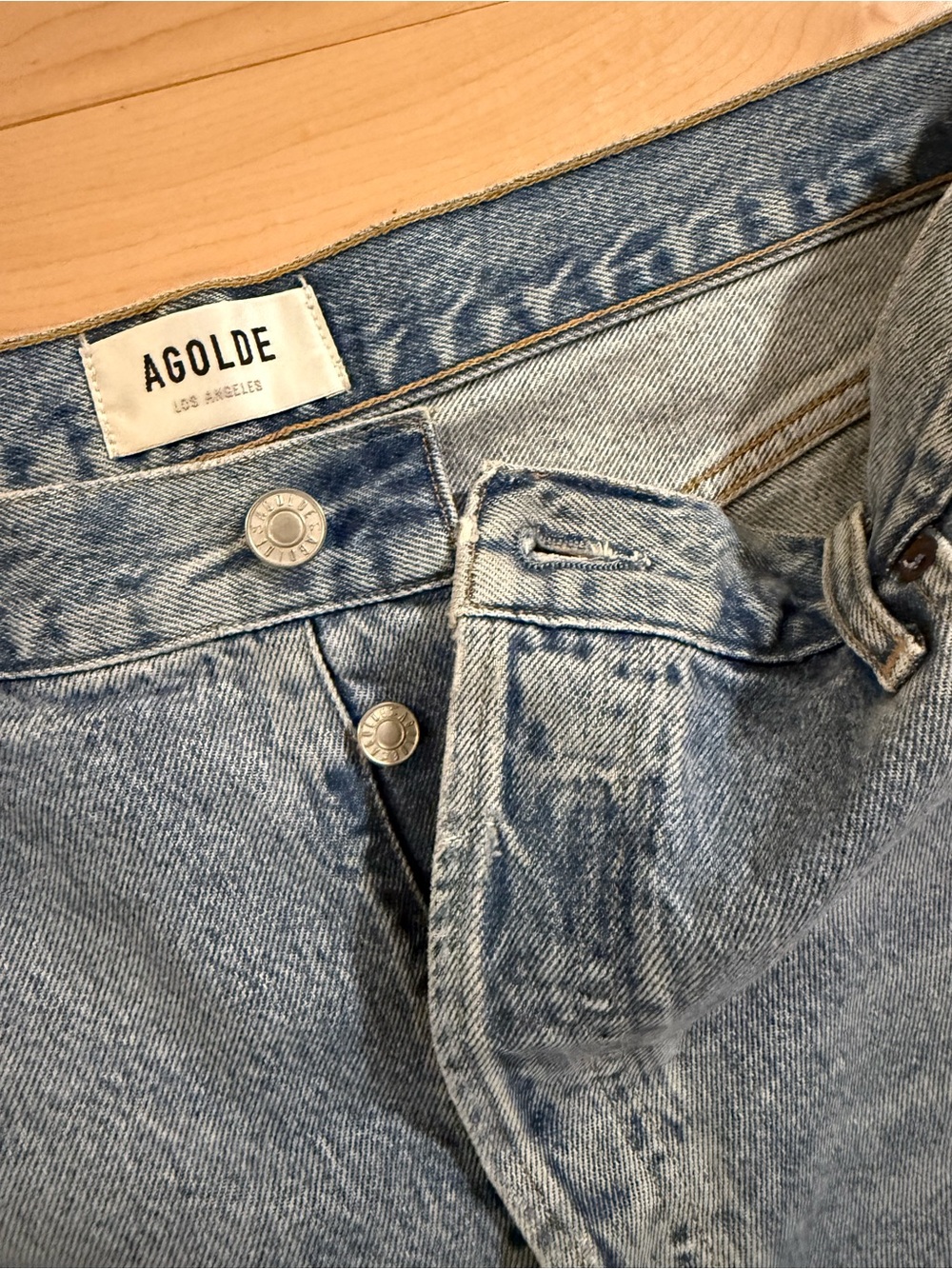 AGOLDE High-Rise Light Blue Denim Jeans